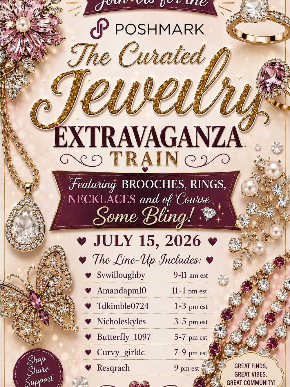 The Curated Jewelry Extravaganza Train Poster - 💎💍💎💍